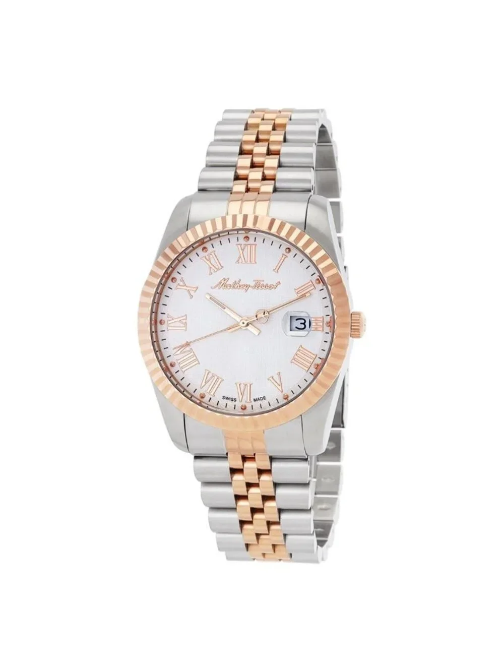 NWT Mathey-Tissot Mathy III Roman White Dial Unisex Watch